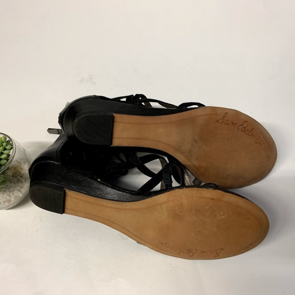 Sam Edelman DANA Black Suede Gladiator Sandals - Picture 7 of 8